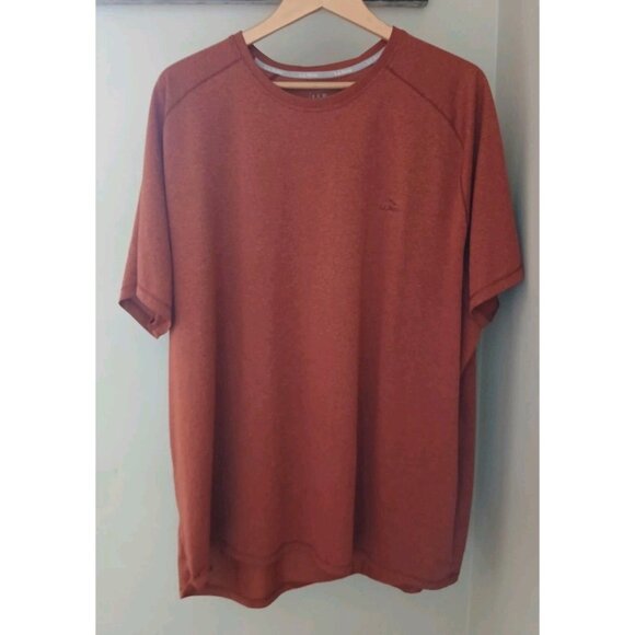 L.L. Bean Access Trail Tee Shirt Size 3XLT Tall Orange S/S Lightweight Outdoor - Picture 1 of 8